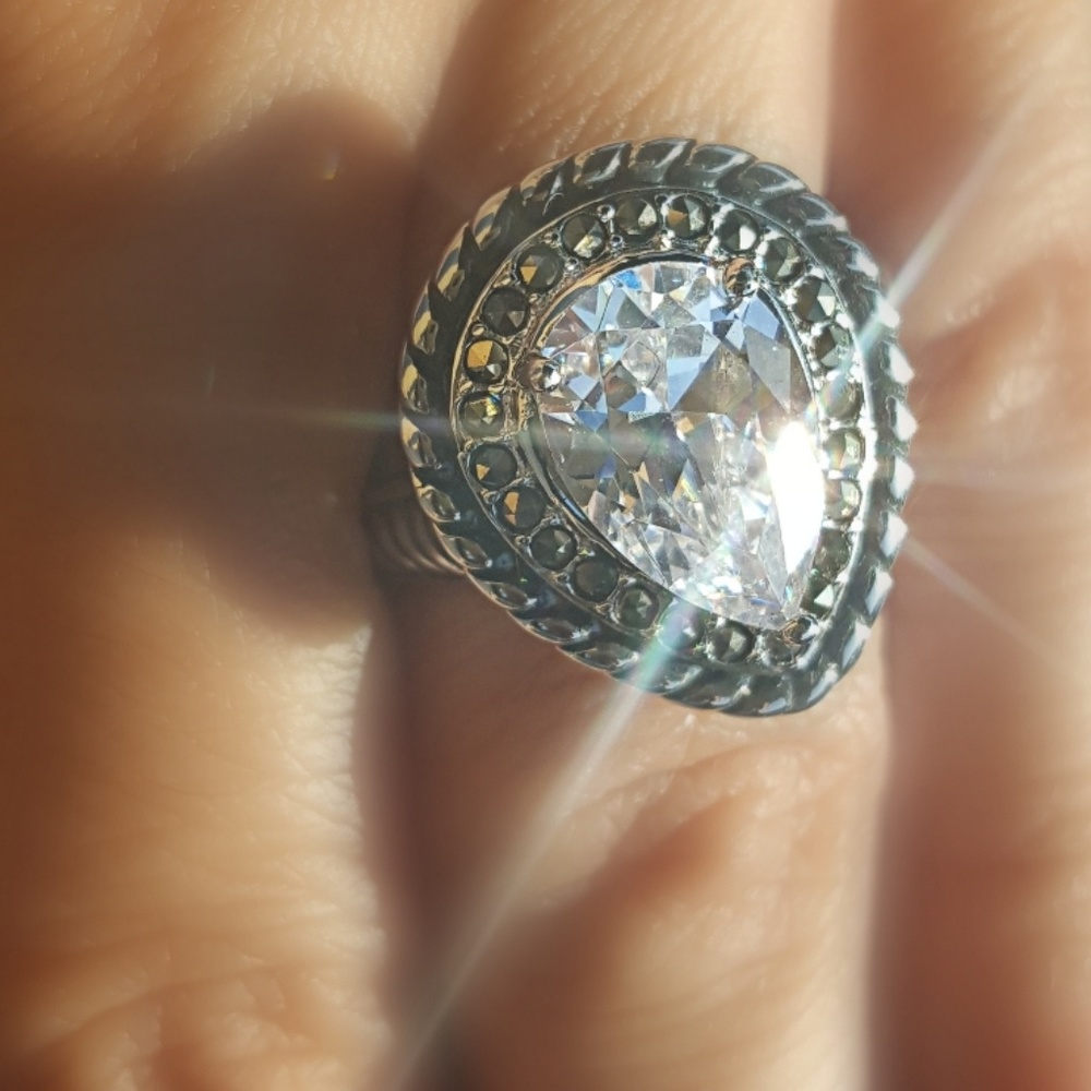Felicia Design crystal and marcasite ring